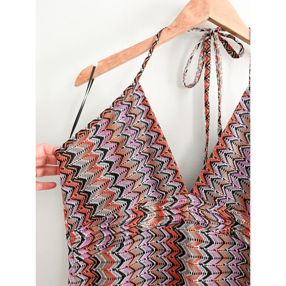 Ramy Brook | Daphne Zigzag Halter Maxi Dress | Soho Multi | Sz 16 - Picture 7 of 12